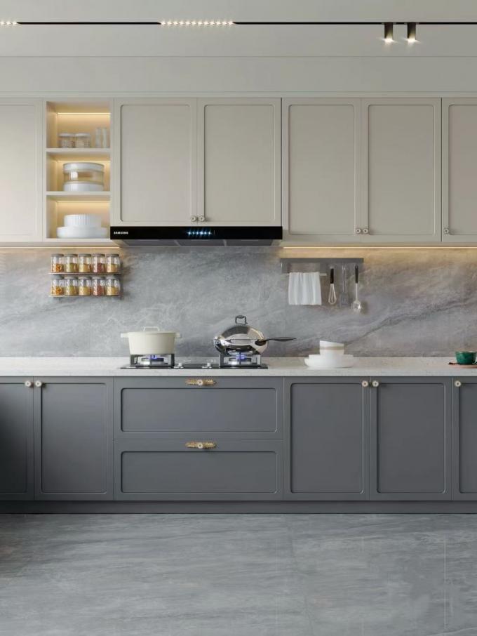 600×600 marble look porcelain tiles installation showcase