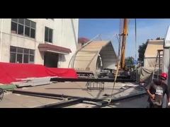 Structure de cadre en aluminium + toit en PVC + toit triangulaire en PVC blanc + paroi latérale en PVC blanc