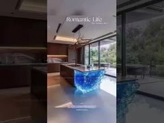 Réception au design moderne et élégant, luxueux comptoir de réception en pierre pour le hall d'hôtel, pour salle de sport et école